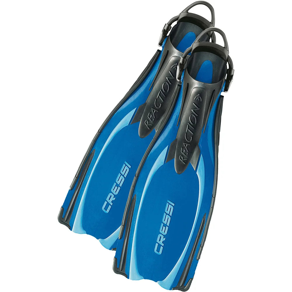 Cressi REACTION Scuba Diving Fins Powerful Open Heel Long Blade