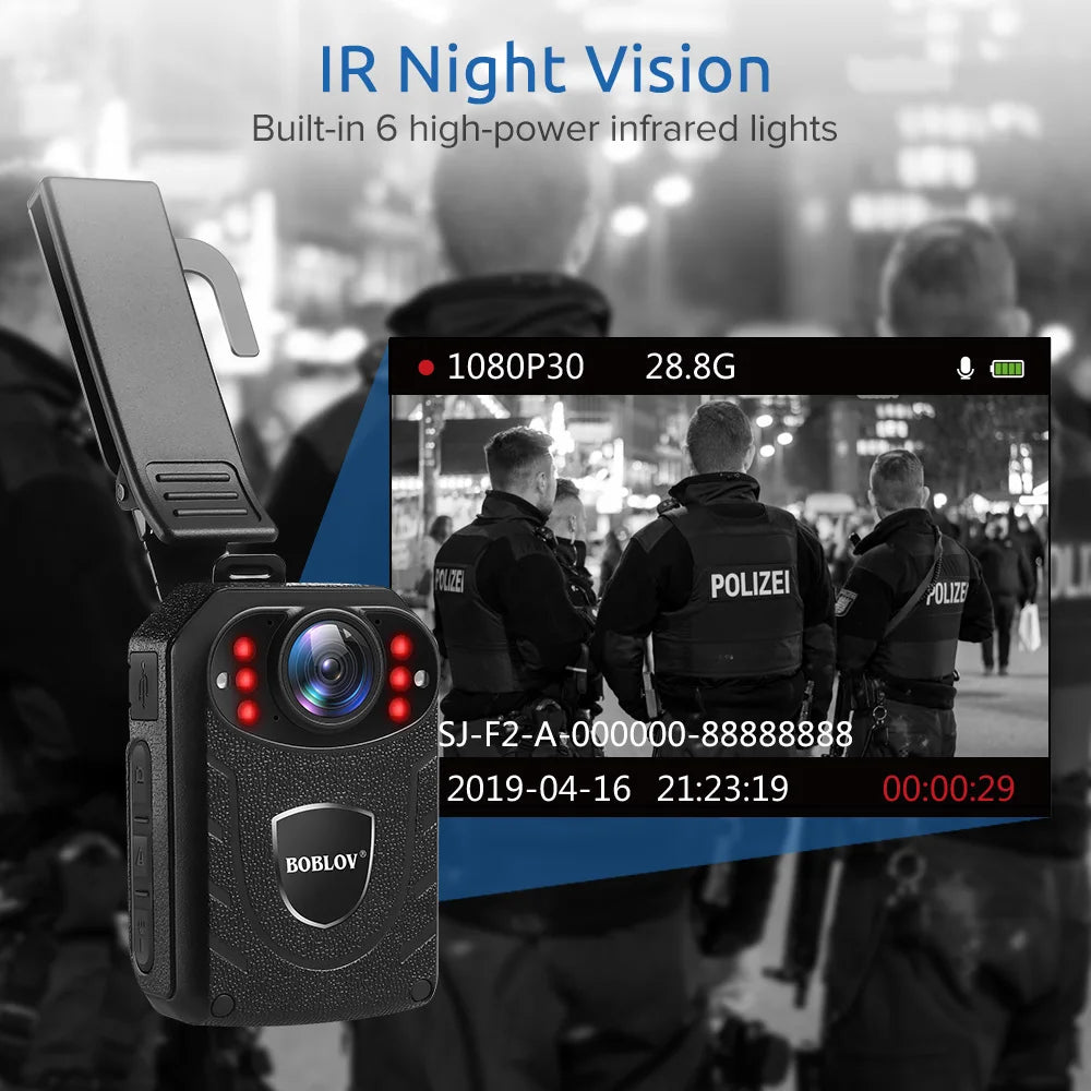 Boblov KJ21 Body Worn Mini Camera HD 1296P DVR Video Recorder
