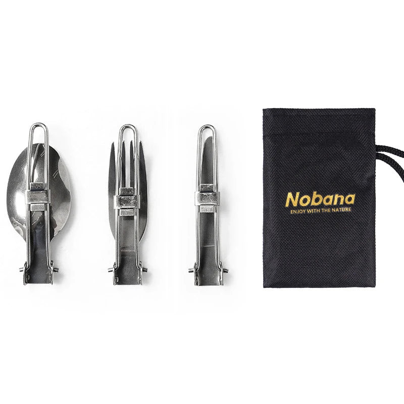 3PCS 1SET Camping Essentials Collapsible Portable Cutlery