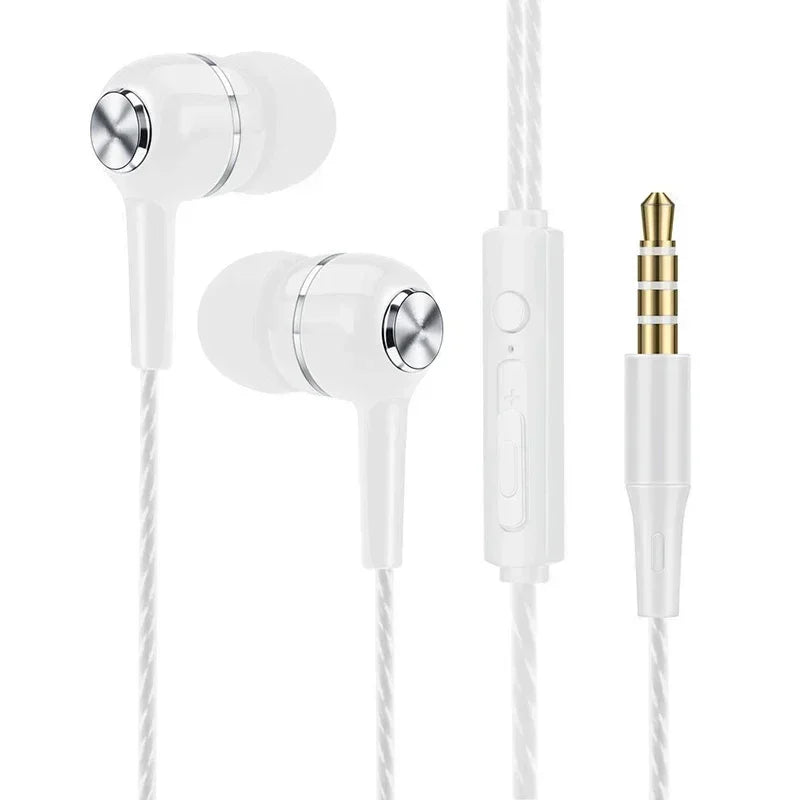 Wired Headphones Sport Earbuds with Bass Stereo Mic Music Earphones