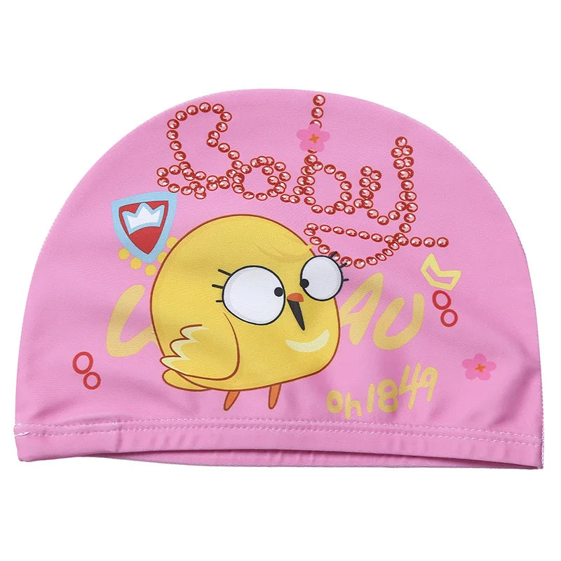 Cartoon Swimming Cap Children Kids Elastic Fabric