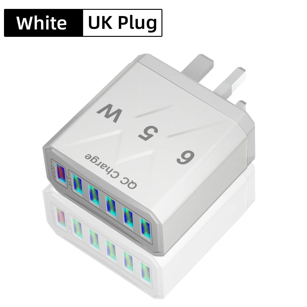 6 Ports USB Charger Fast Charger QC3.0