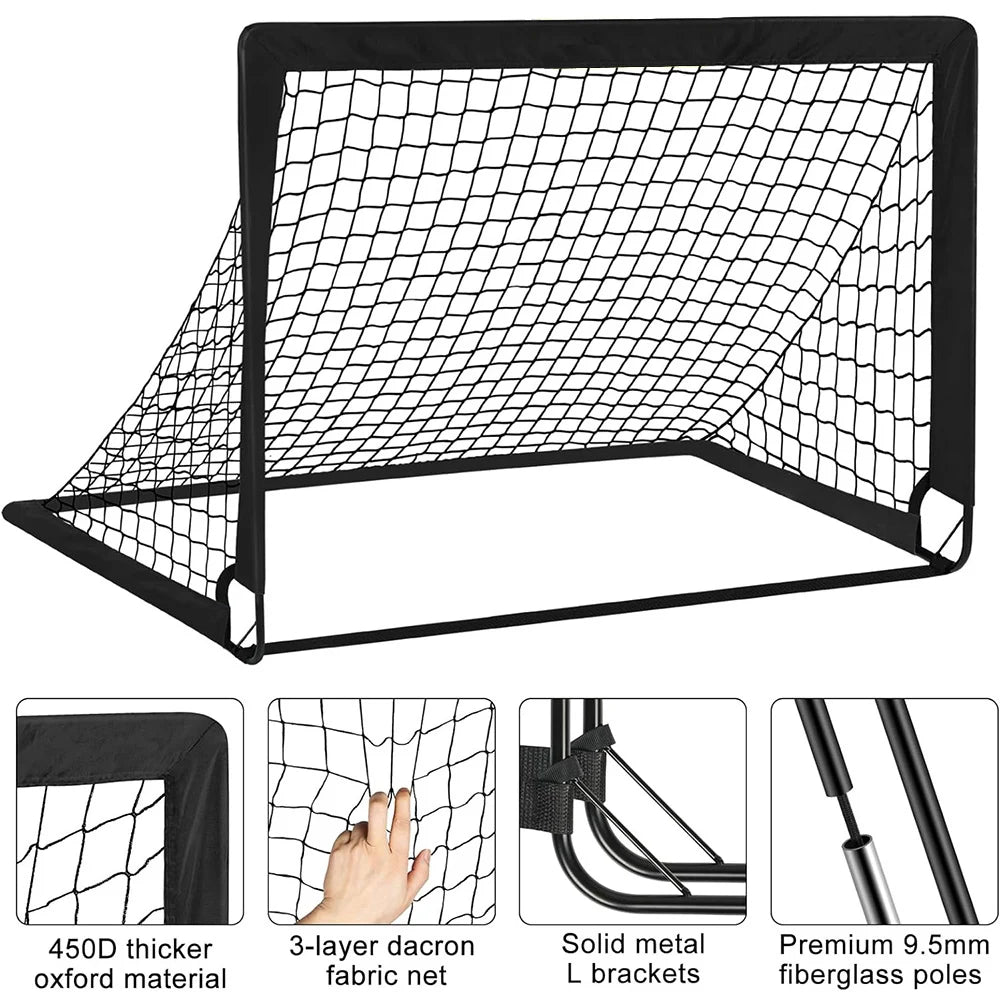 Goals For Back Garden Set 2pcs Portable Training Football Net