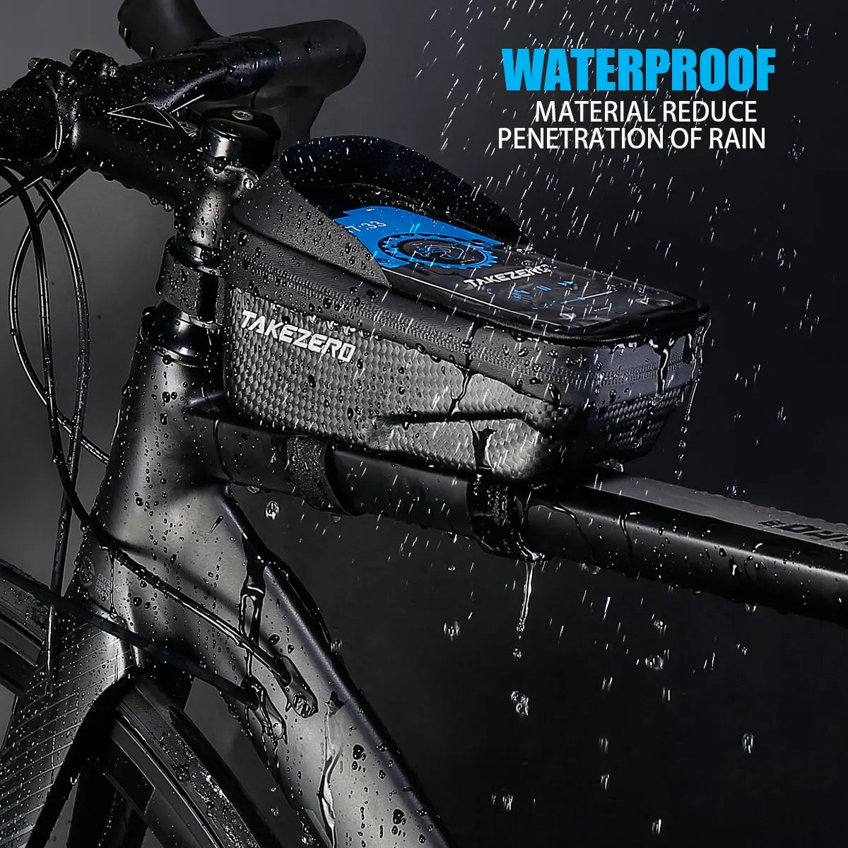 TAKEZERO A2 Mountain Bicycle Bag - Hard Shell Mobile Phone Handlebar Bag