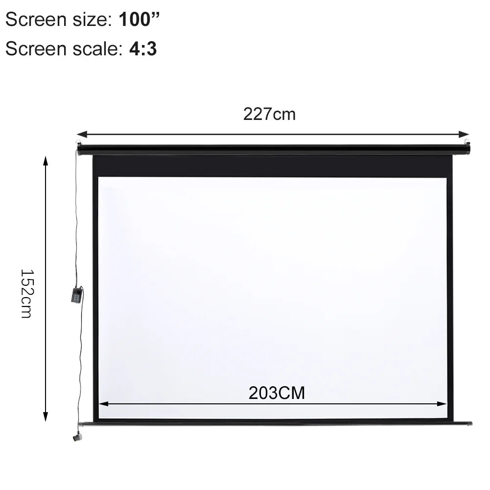 100 Inch HD Electric Pull Down Projector Screen