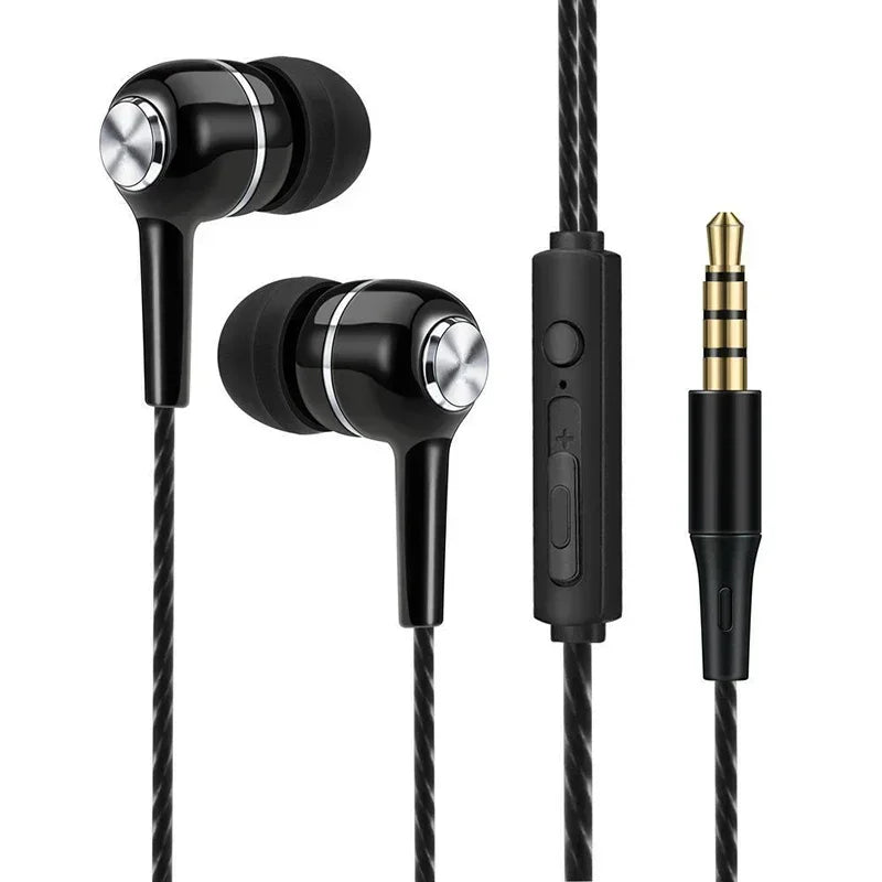 Wired Headphones Sport Earbuds with Bass Stereo Mic Music Earphones