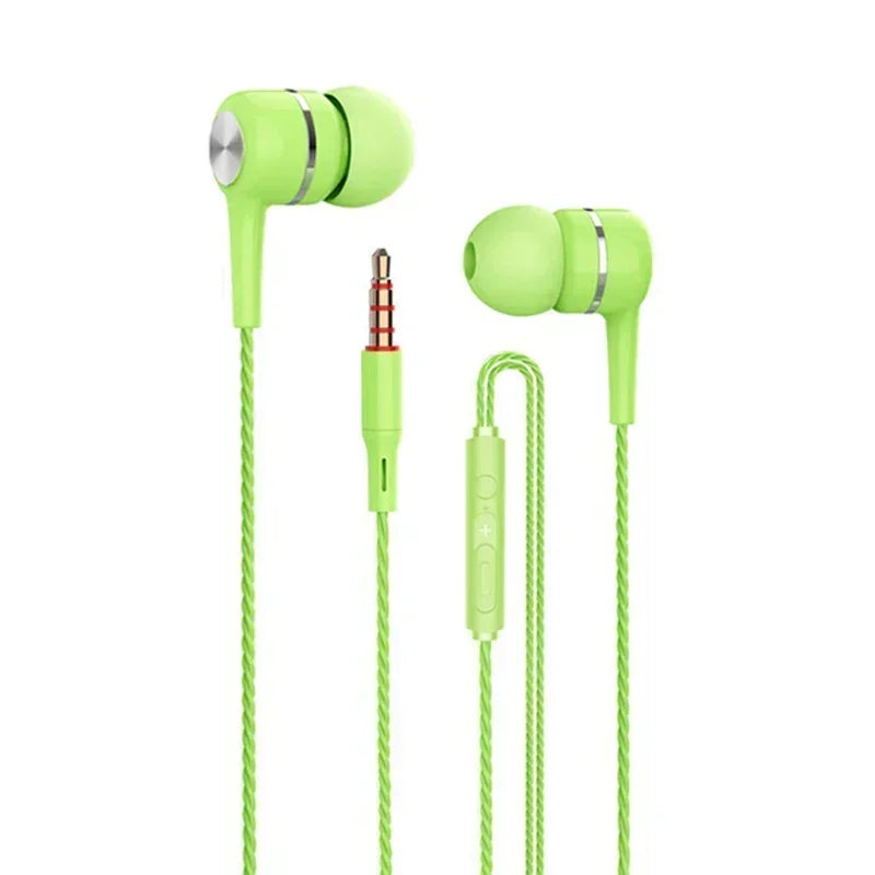 Wired Headphones Sport Earbuds with Bass Stereo Mic Music Earphones
