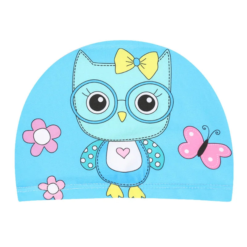 Cartoon Swimming Cap Children Kids Elastic Fabric