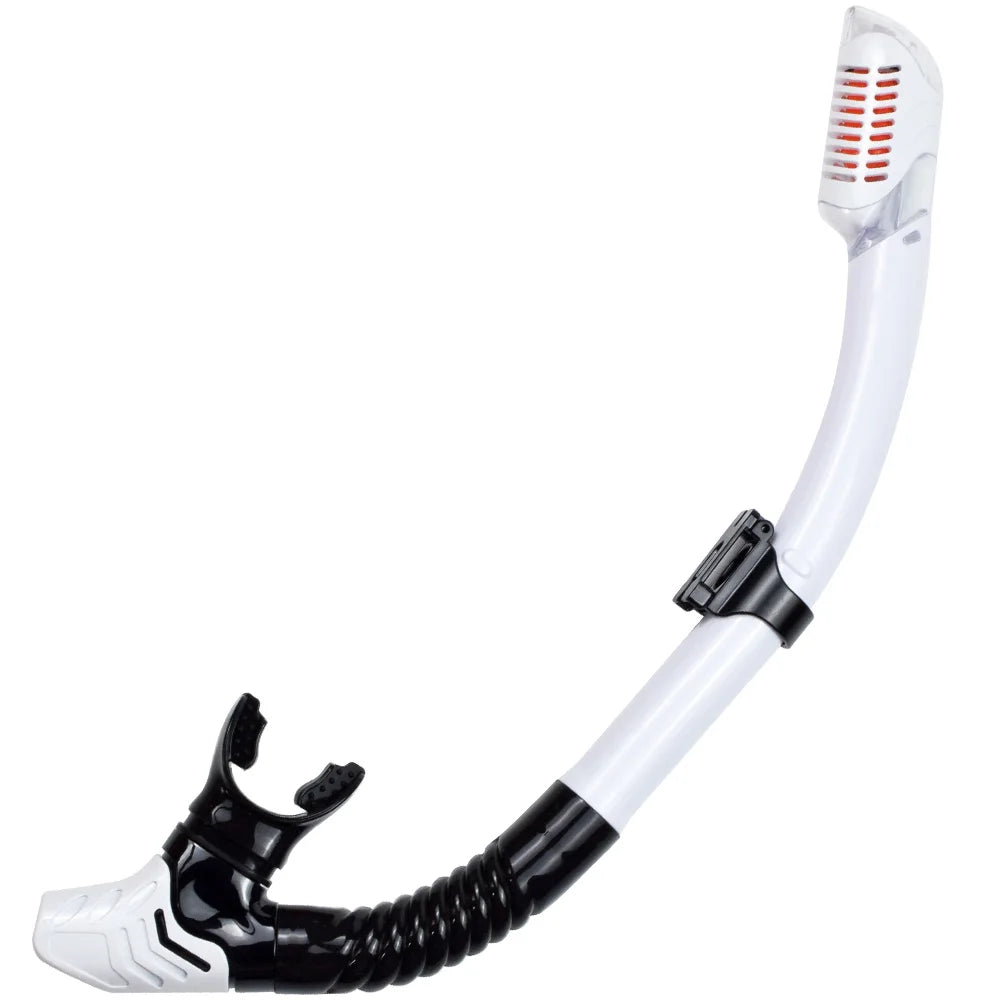Dry Snorkel Tube Easy Breath Scuba Diving Splash Guard Top Valve