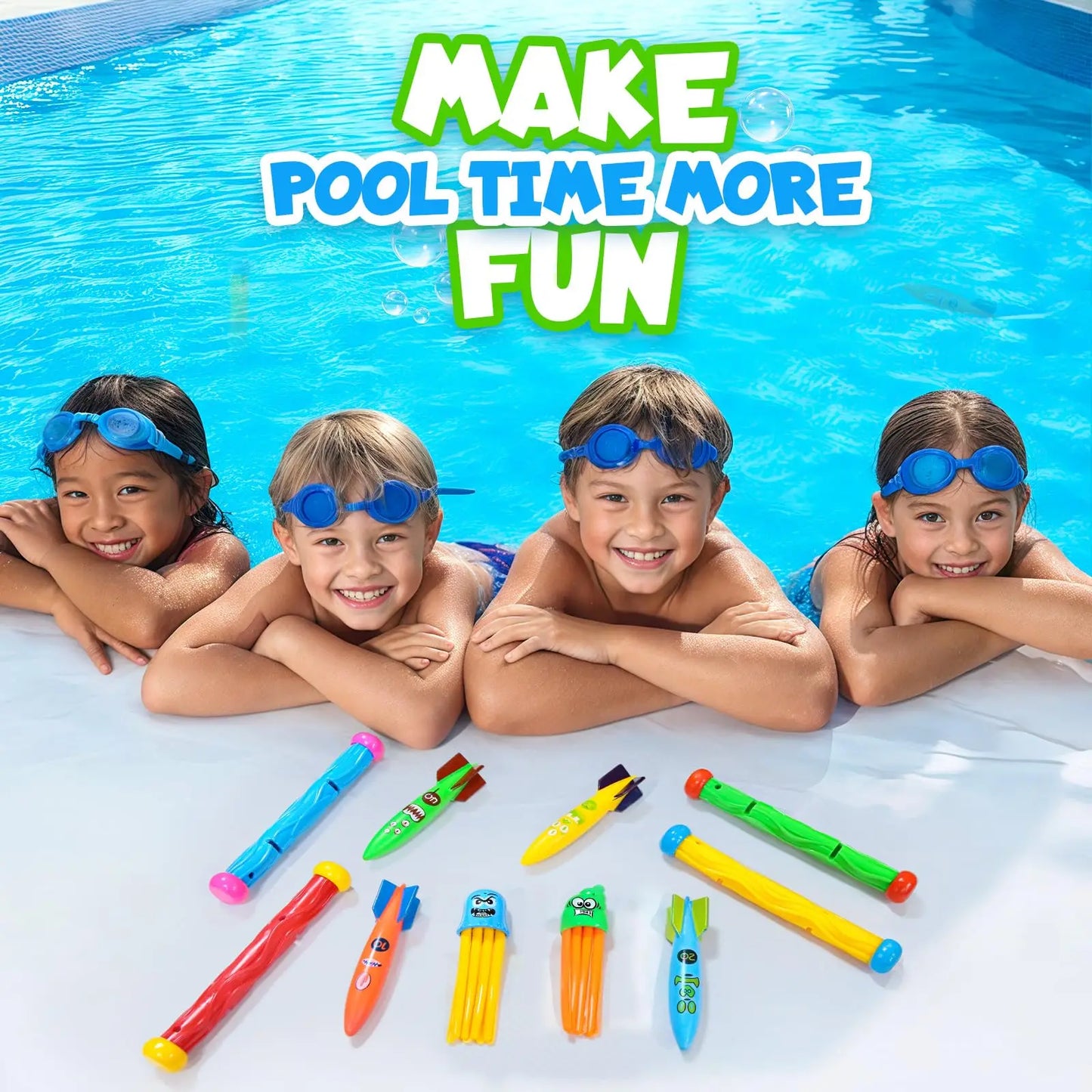 Diving Pool Toys for Kids Summer Swim Fun Pool Games Sinking Breath Closure Training