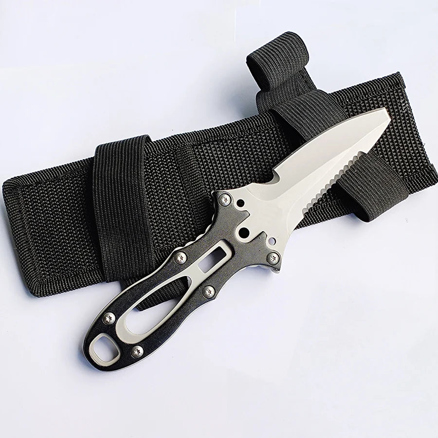 Survival diving knife fixed blade
