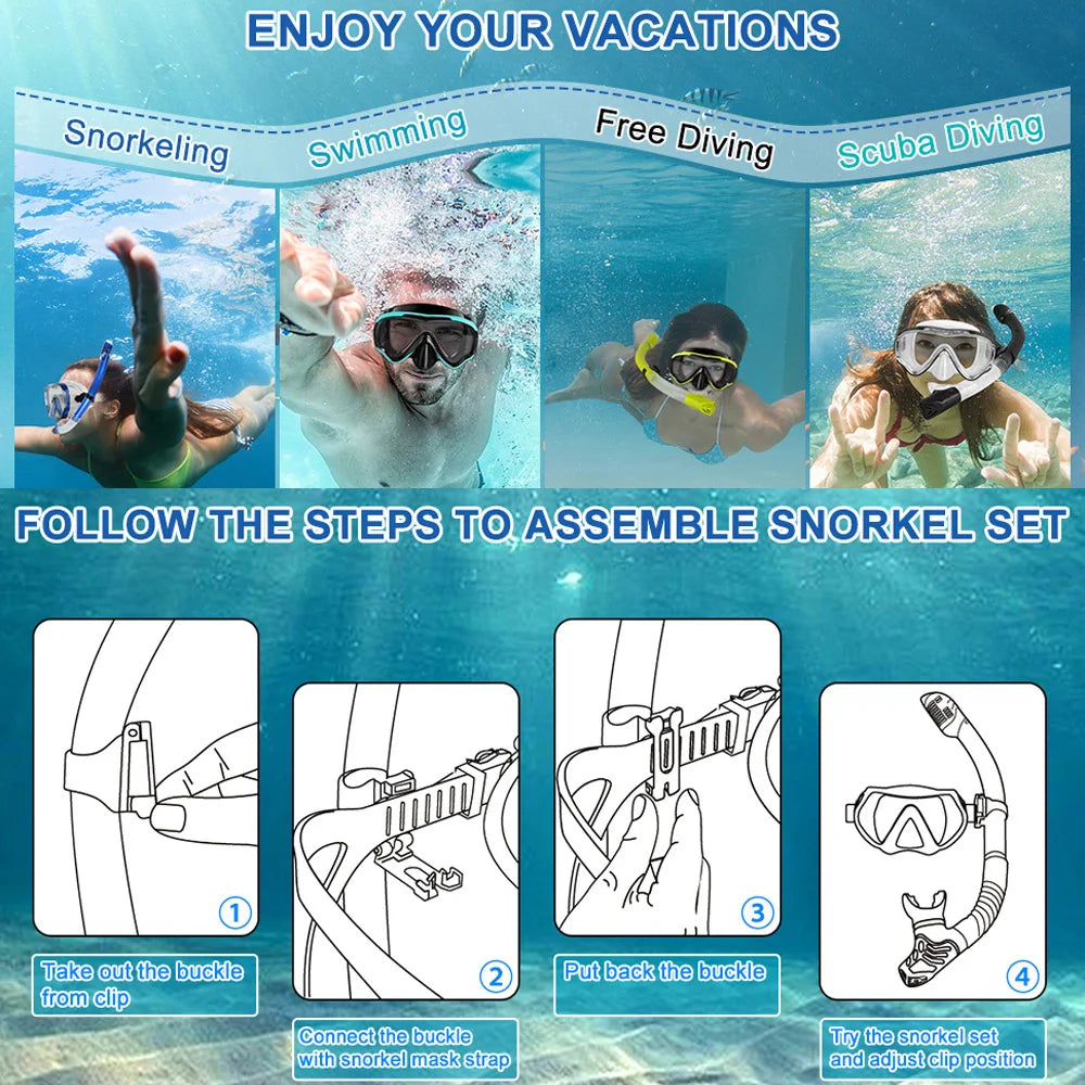 Dry Snorkel Tube Easy Breath Scuba Diving Splash Guard Top Valve