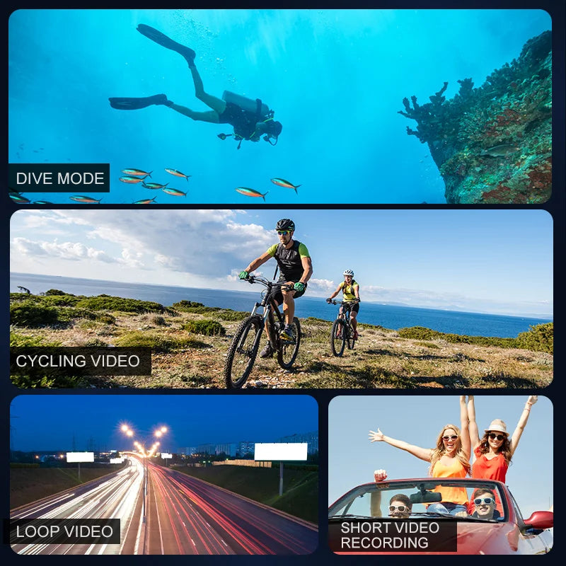 Action Camera Ultra HD 4K/30fps WiFi 2.0-inch 140D Underwater Helmet Video