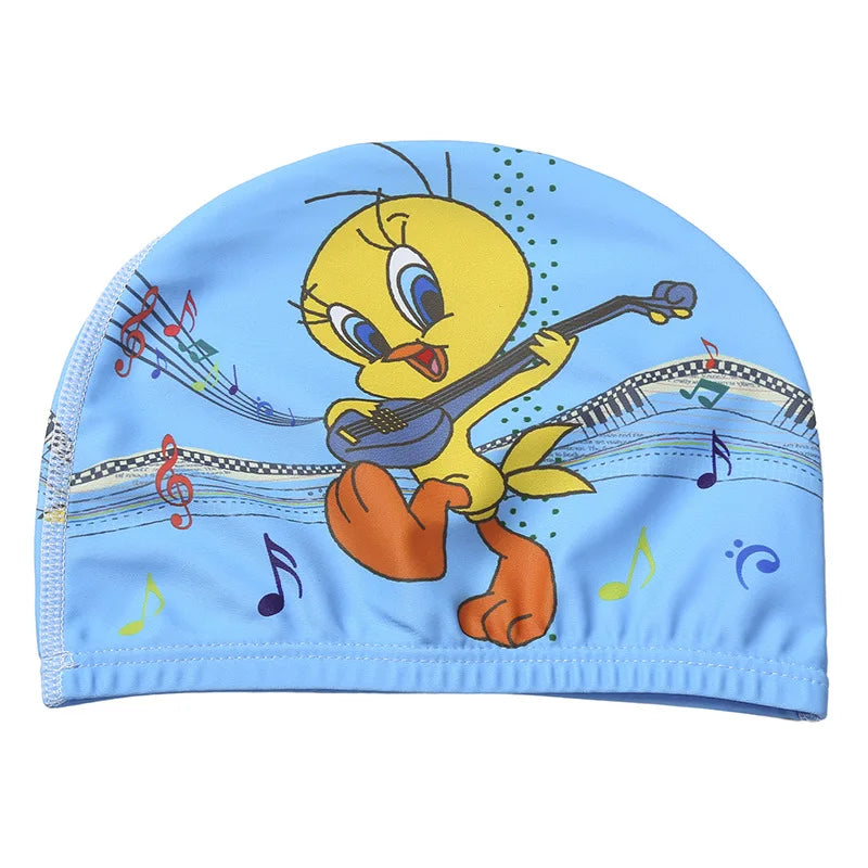 Cartoon Swimming Cap Children Kids Elastic Fabric