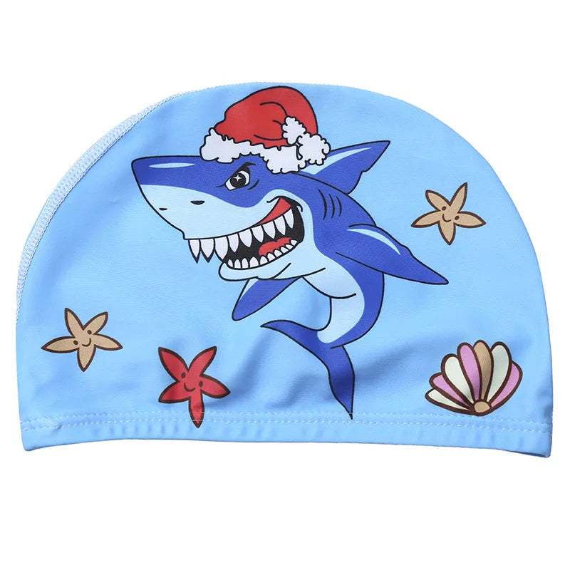 Cartoon Swimming Cap Children Kids Elastic Fabric