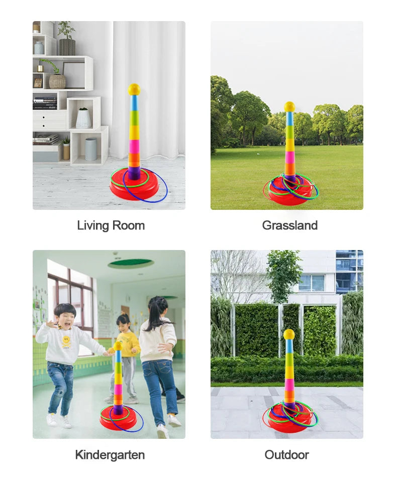 Children Throw Hoop Game