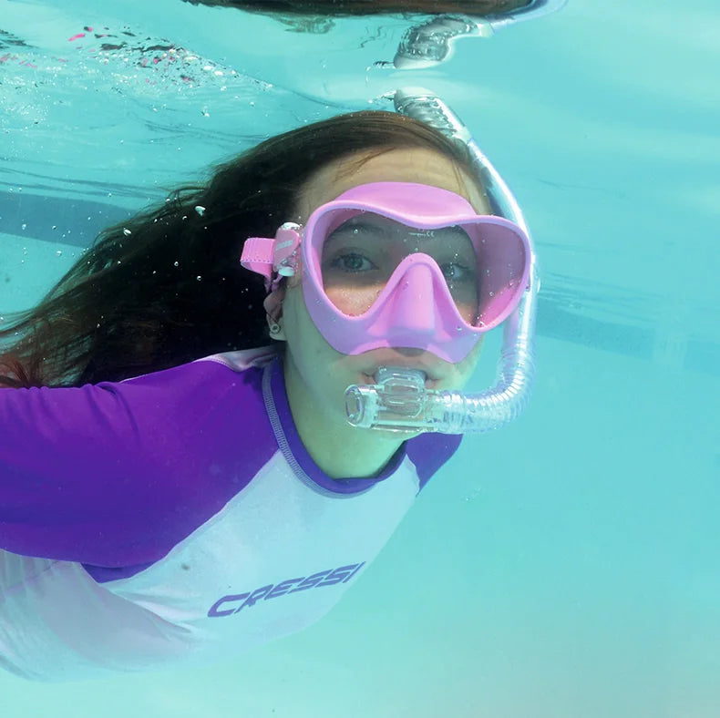 Cressi F1 Kids Diving Mask Snorkel Set Frameless Mono Lens Small Size for Boys Girls