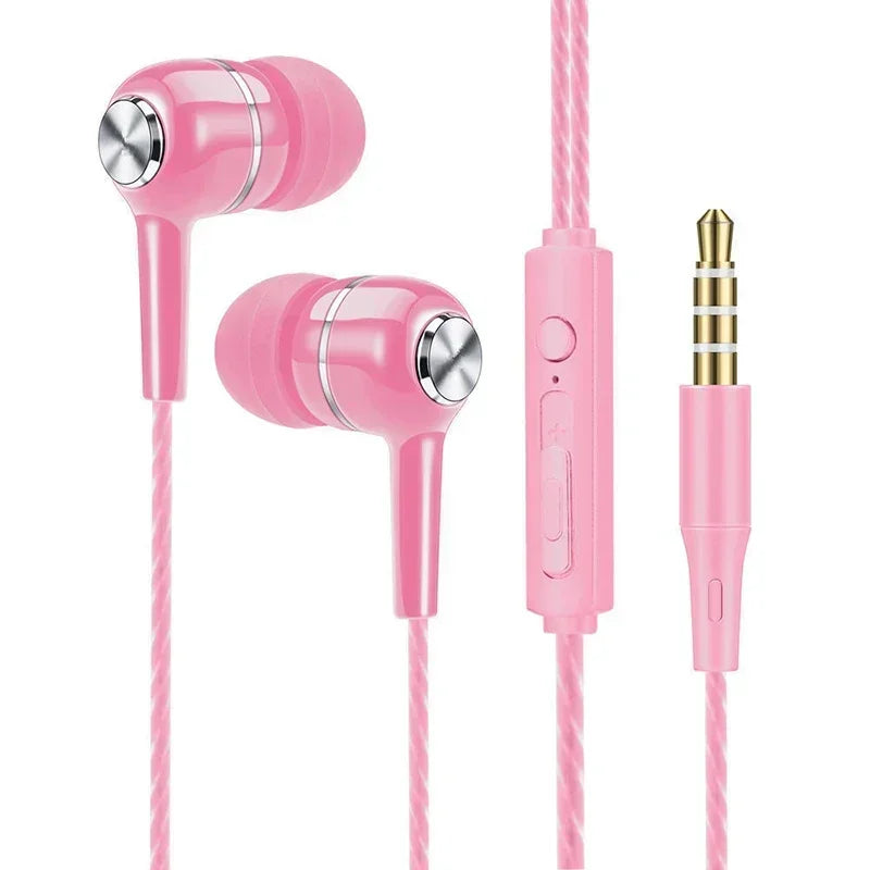 Wired Headphones Sport Earbuds with Bass Stereo Mic Music Earphones