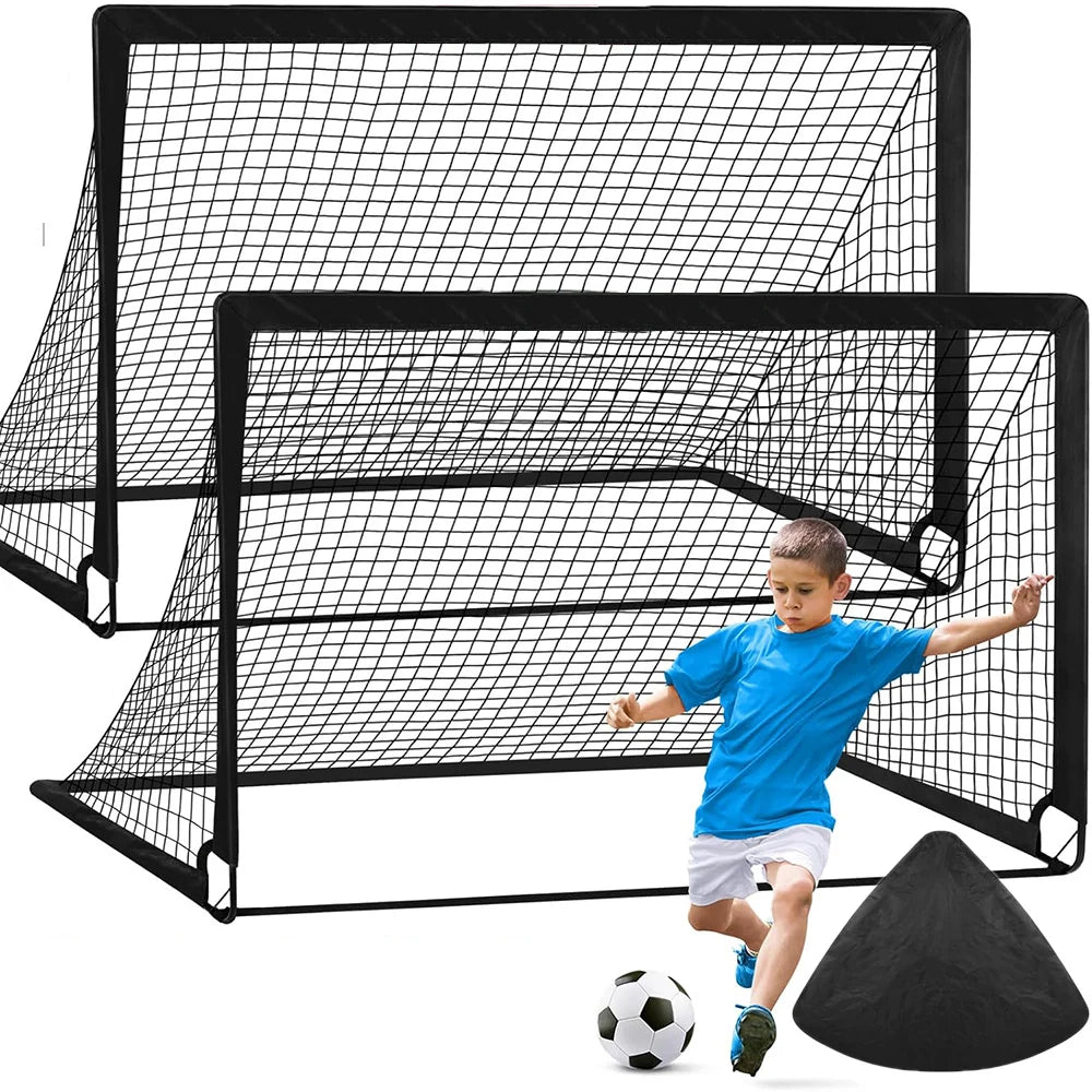 Goals For Back Garden Set 2pcs Portable Training Football Net