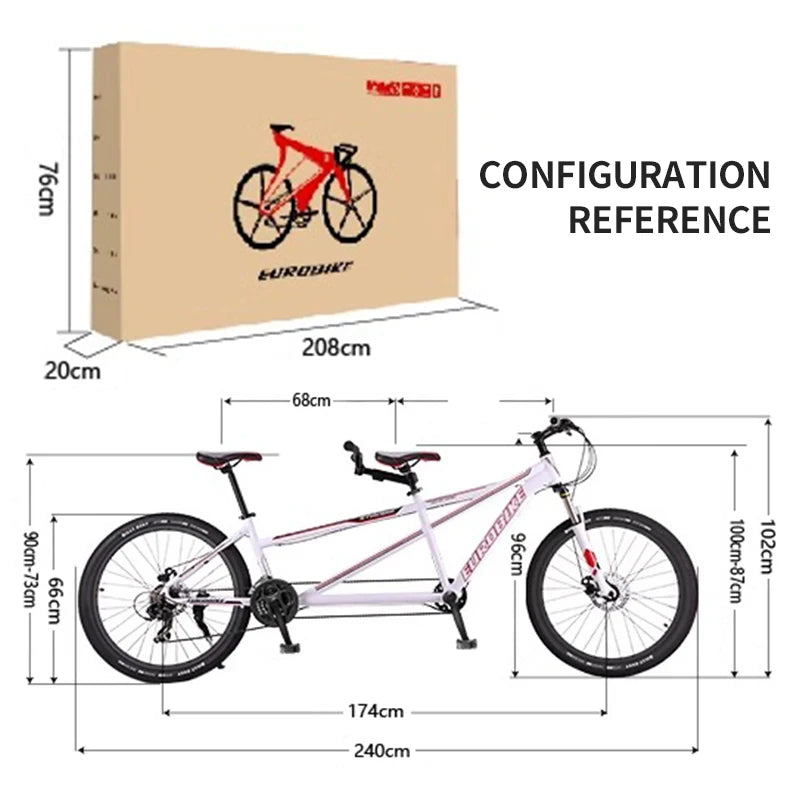 Tandem Bicycle Lightweight Double Seat Family Bike