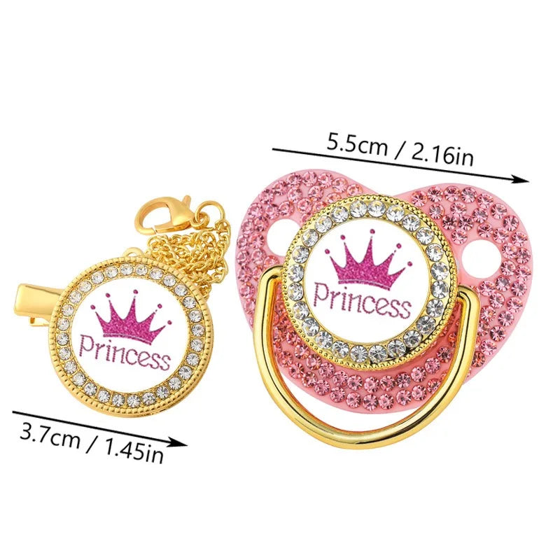 Crown Newborn Pacifier Clip Chain Baby Dummy