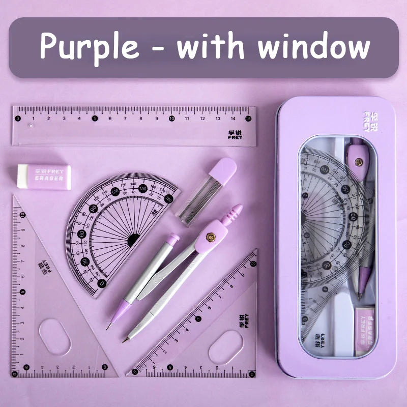 7 Pcs Mathematical Rulers Set