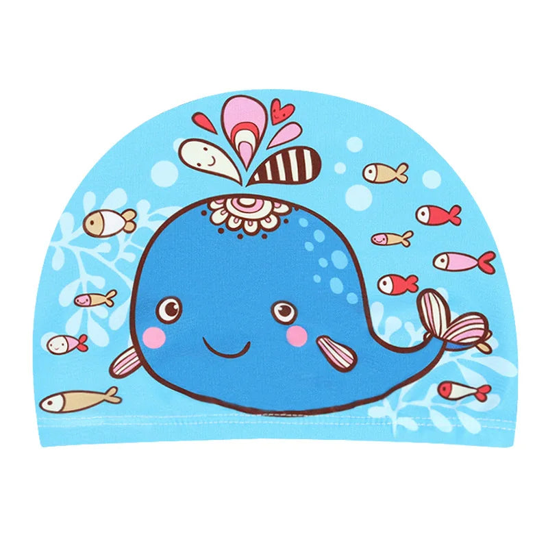 Cartoon Swimming Cap Children Kids Elastic Fabric