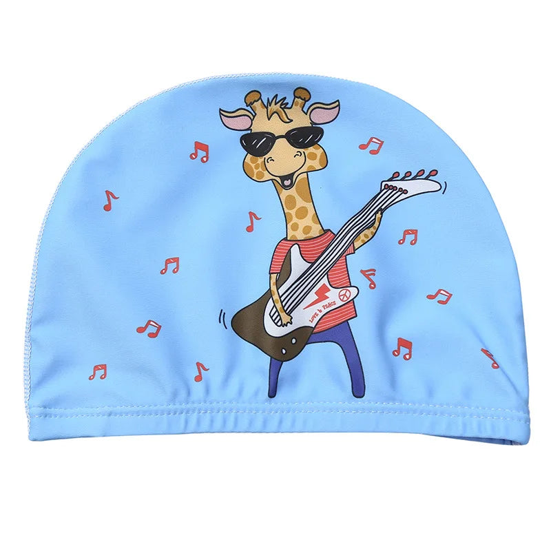 Cartoon Swimming Cap Children Kids Elastic Fabric