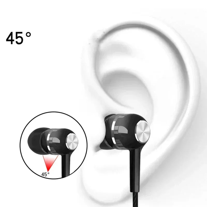 Wired Headphones Sport Earbuds with Bass Stereo Mic Music Earphones