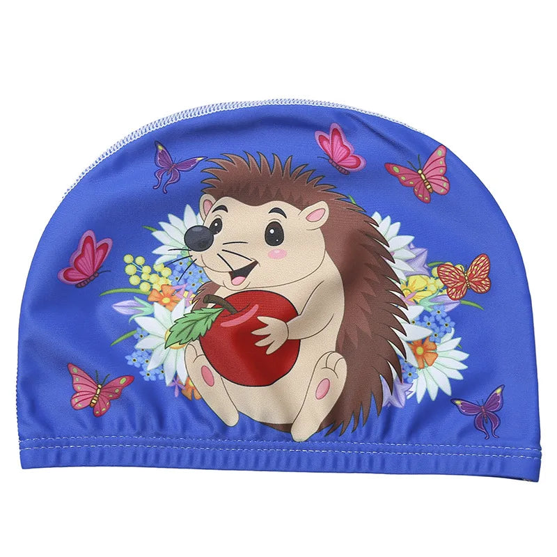Cartoon Swimming Cap Children Kids Elastic Fabric
