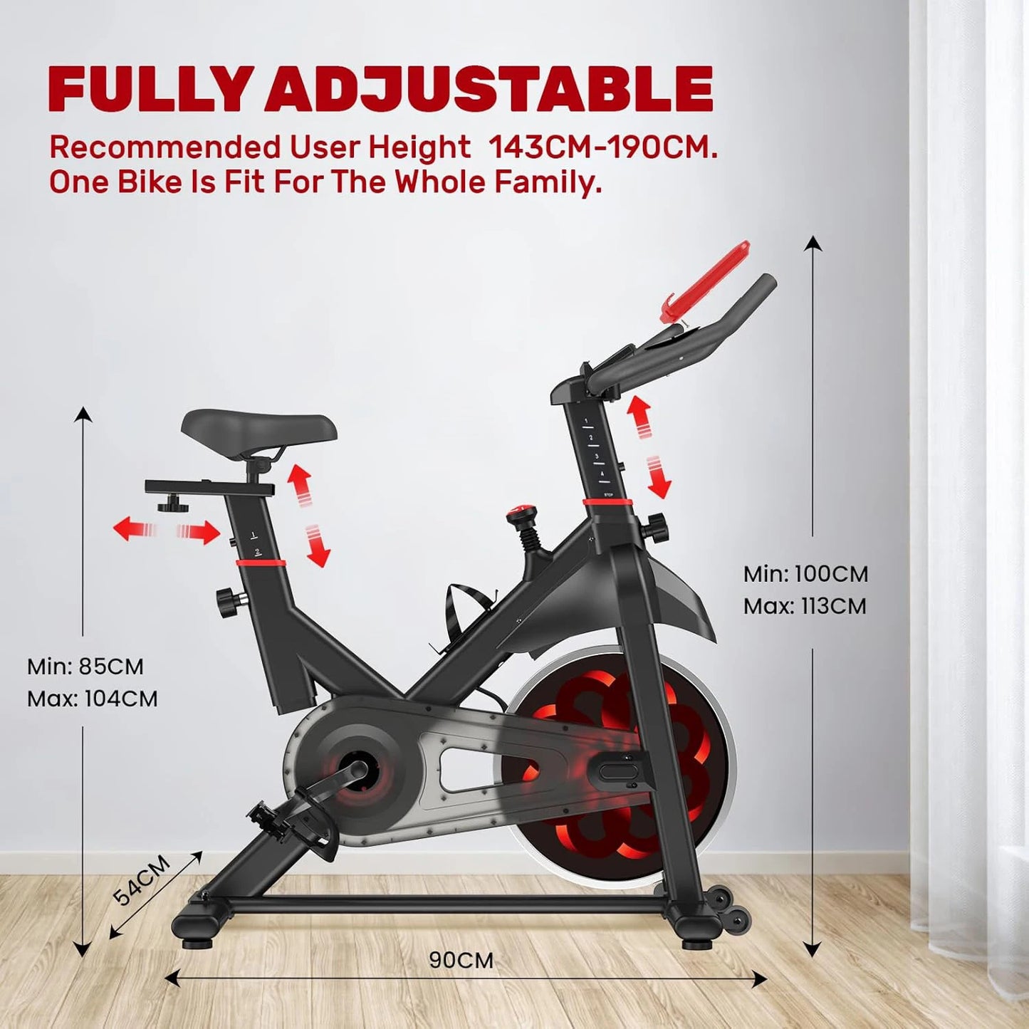 Ergometer Exercise Bike with Adjustable Magnetic Resistance