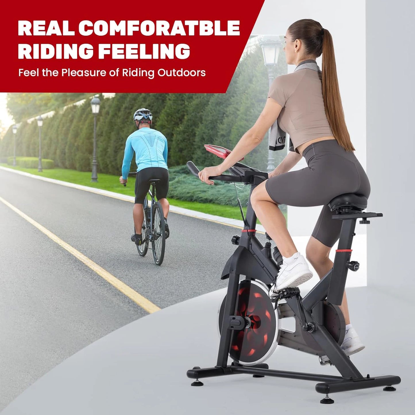 Ergometer Exercise Bike with Adjustable Magnetic Resistance