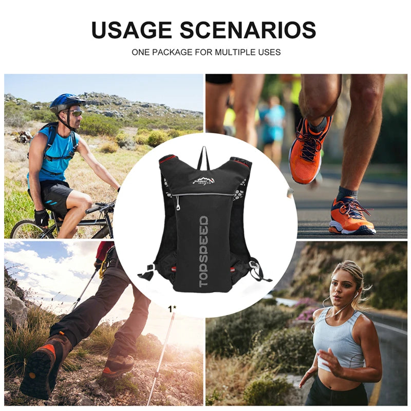 Outdoor Trail Running 5L Ultralight Backpack Hydration Jogging Vest