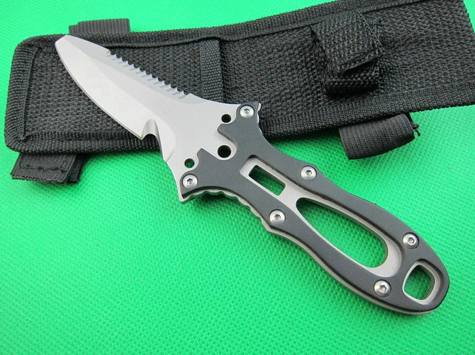 Survival diving knife fixed blade