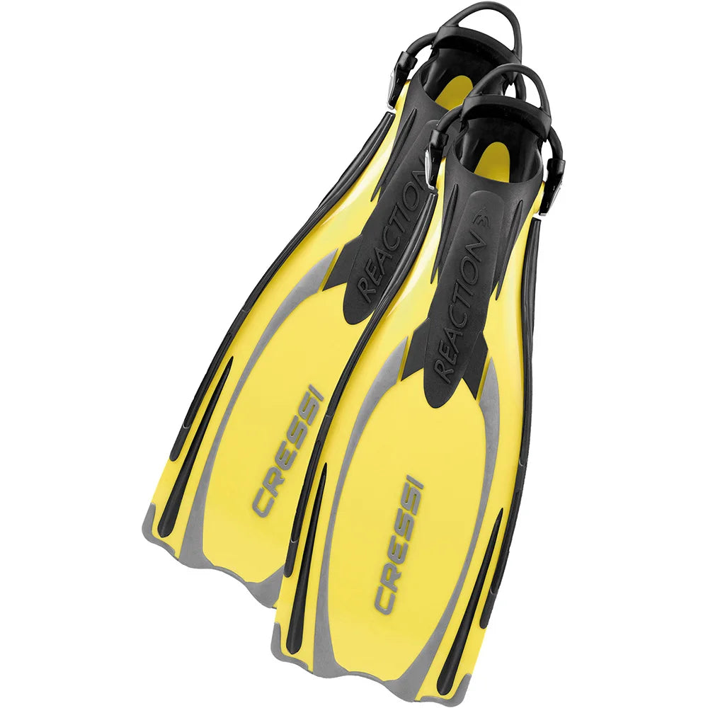 Cressi REACTION Scuba Diving Fins Powerful Open Heel Long Blade