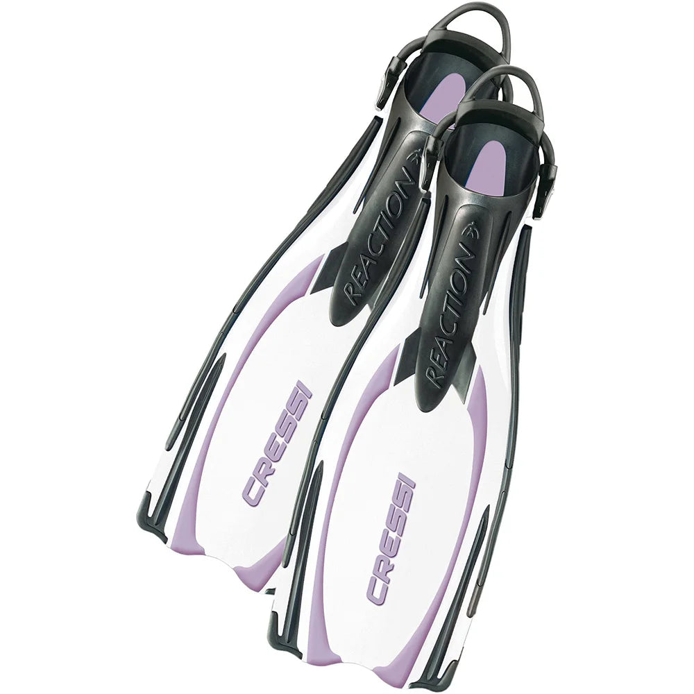 Cressi REACTION Scuba Diving Fins Powerful Open Heel Long Blade