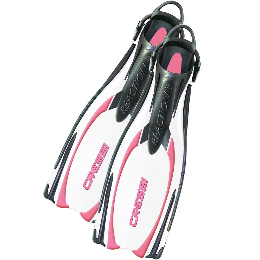 Cressi REACTION Scuba Diving Fins Powerful Open Heel Long Blade
