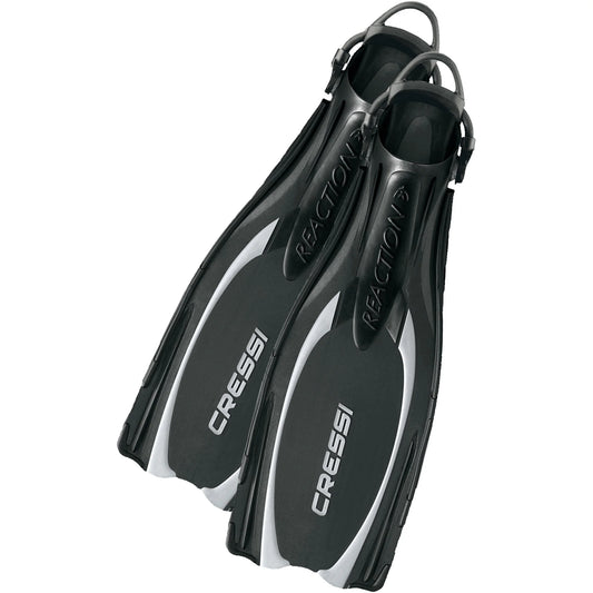 Cressi REACTION Scuba Diving Fins Powerful Open Heel Long Blade