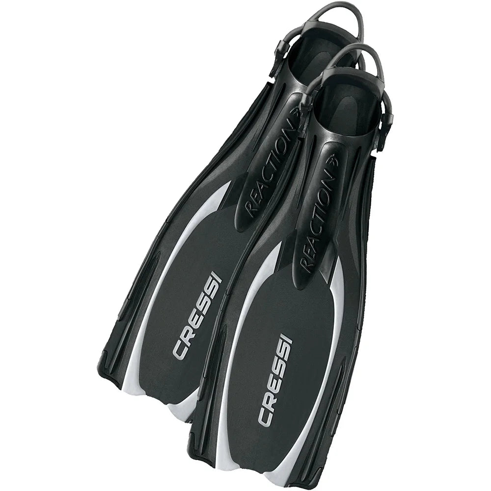 Cressi REACTION Scuba Diving Fins Powerful Open Heel Long Blade