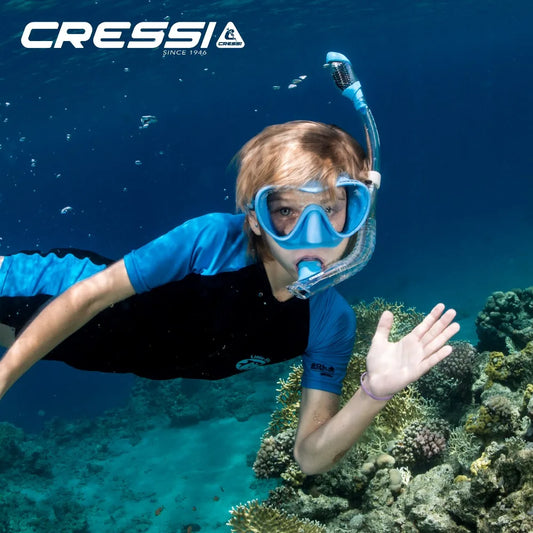 Cressi F1 Kids Diving Mask Snorkel Set Frameless Mono Lens Small Size for Boys Girls