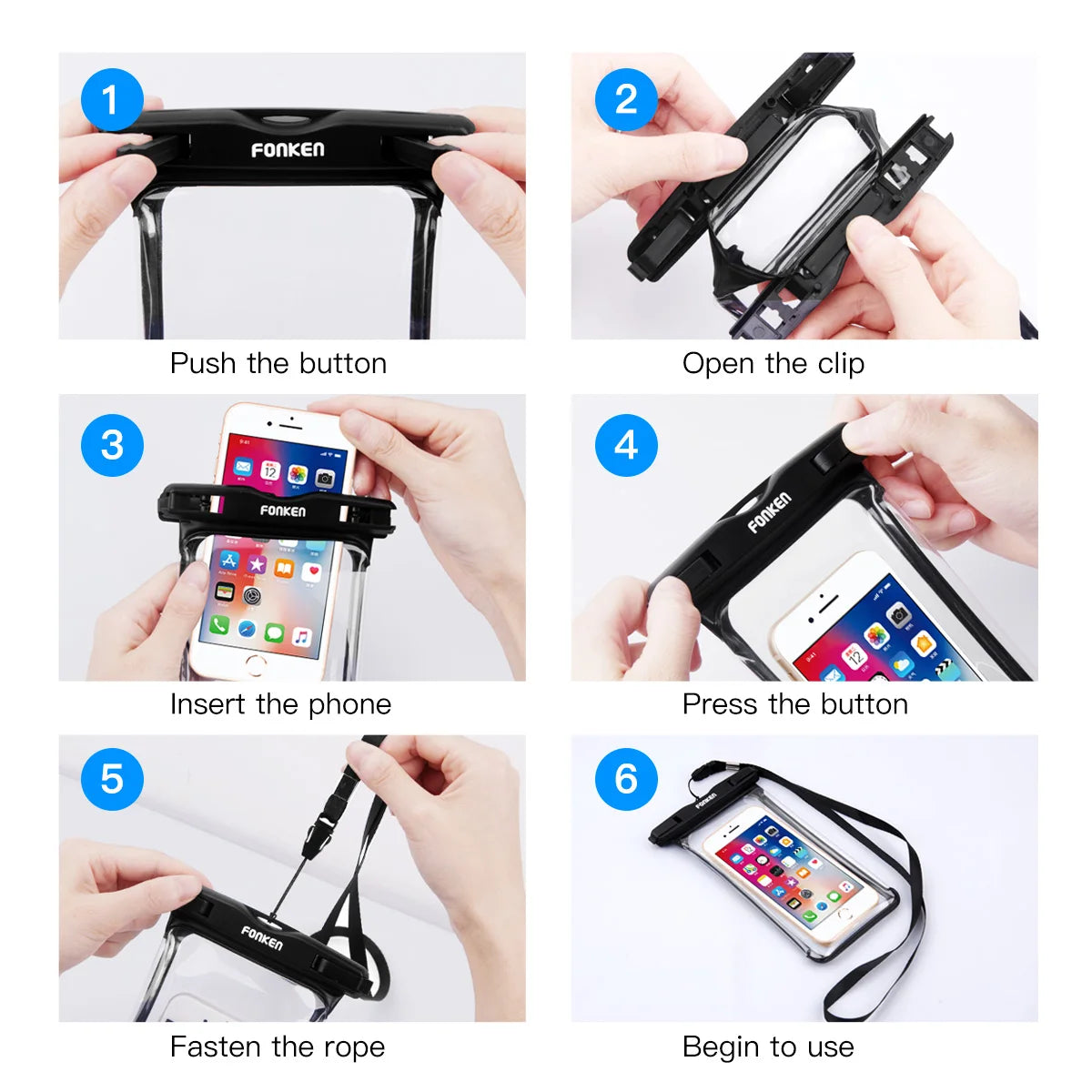 FONKEN Full View Waterproof Case for Phone