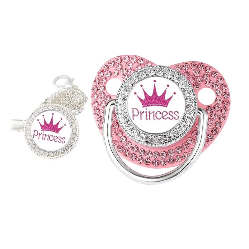 Crown Newborn Pacifier Clip Chain Baby Dummy