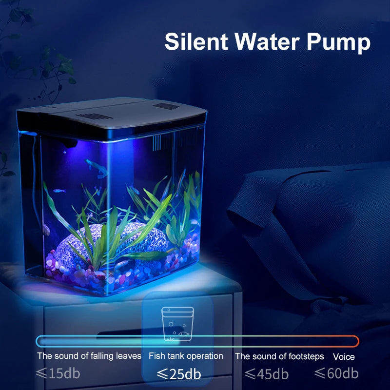 Self Circulating Tabletop Fish Tank With Back Filter
