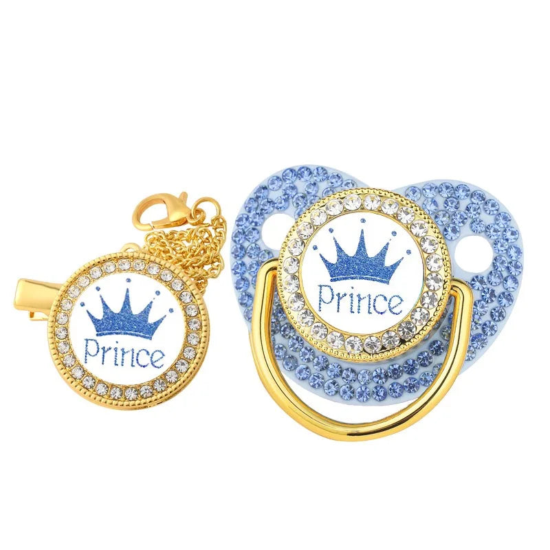 Crown Newborn Pacifier Clip Chain Baby Dummy