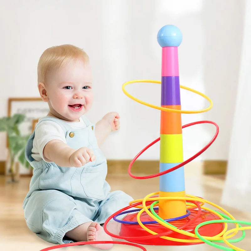 Children Throw Hoop Game