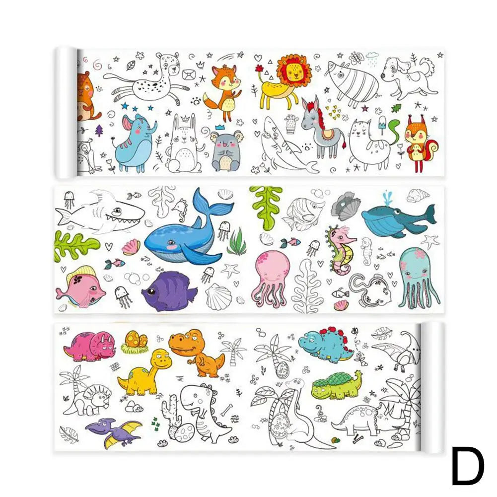 Children's Drawing Roll Graffiti Scroll Coloring Paper Roll