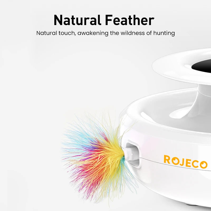 ROJECO 2 in 1 Feather and Ball Smart Cat Toy