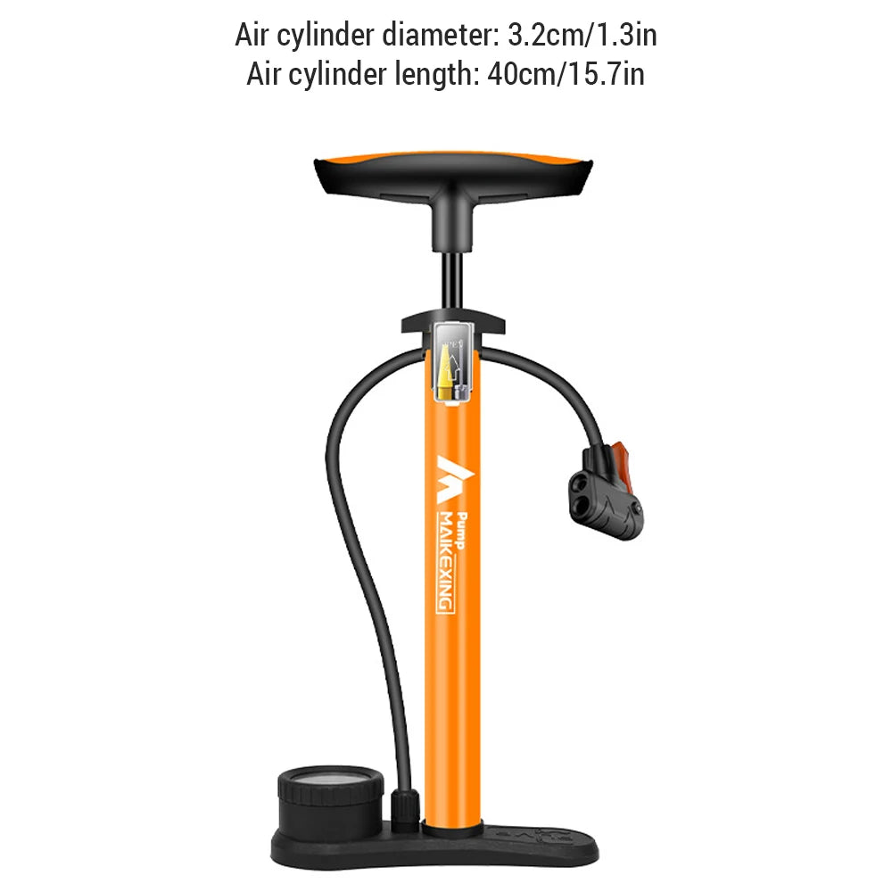 Bike Pump with Gauge Multi-functional Inflator for Bicycles and Cars 160PSI