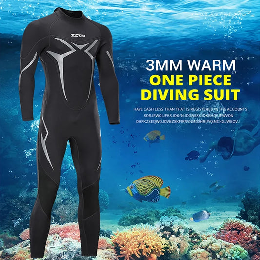 Neoprene Wetsuit 3mm Mens Long One Piece Wetsuit
