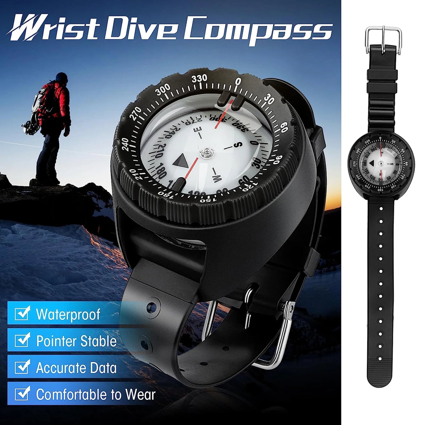 Underwater 50m Diving Compass Professional Watch